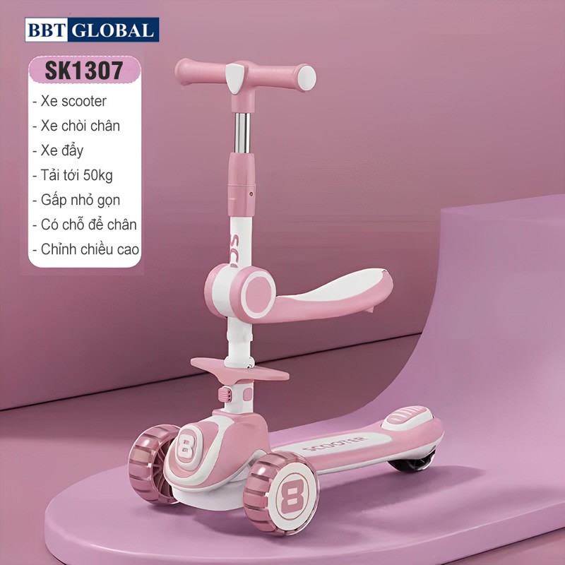 Xe trượt Scooter BBT Global 2 trong 1 cao cấp cho bé SK1307