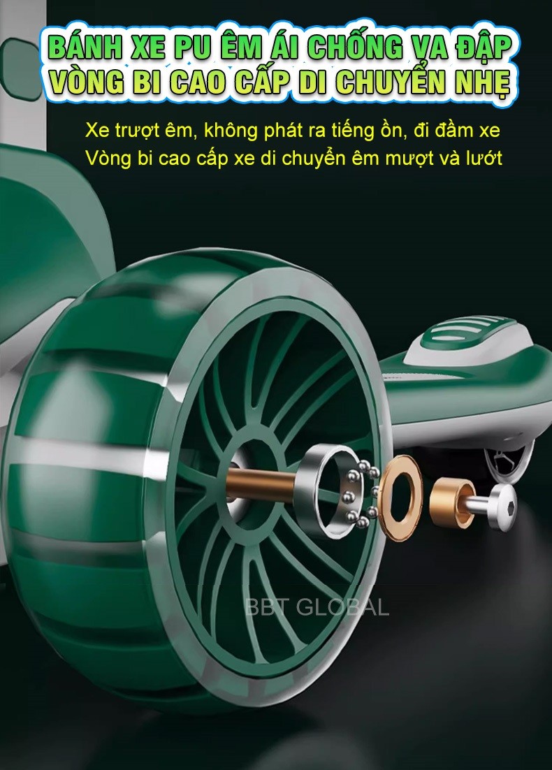 Xe trượt Scooter BBT Global 2 trong 1 cao cấp cho bé SK1307