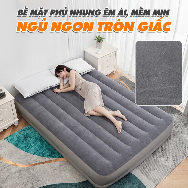 Giường hơi đôi 1m52 cao cấp INTEX 64114 tích hợp bơm điện cổng USB