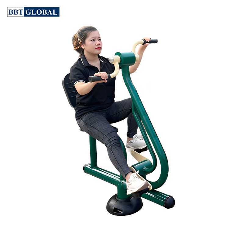 Thiết bị thể dục ngoài trời đạp xe kết hợp quay tay KXJS-204