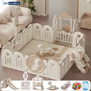 Bộ combo quây cũi cầu trượt xích đu gấp gọn phi hành gia BBT Global YK04