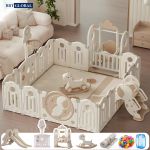 Bộ combo quây cũi cầu trượt xích đu gấp gọn phi hành gia BBT Global YK04