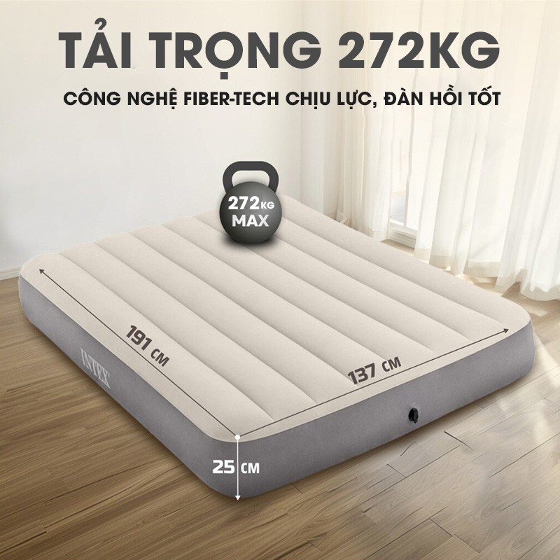 Đệm hơi đôi 1m37 công nghệ mới INTEX 64102