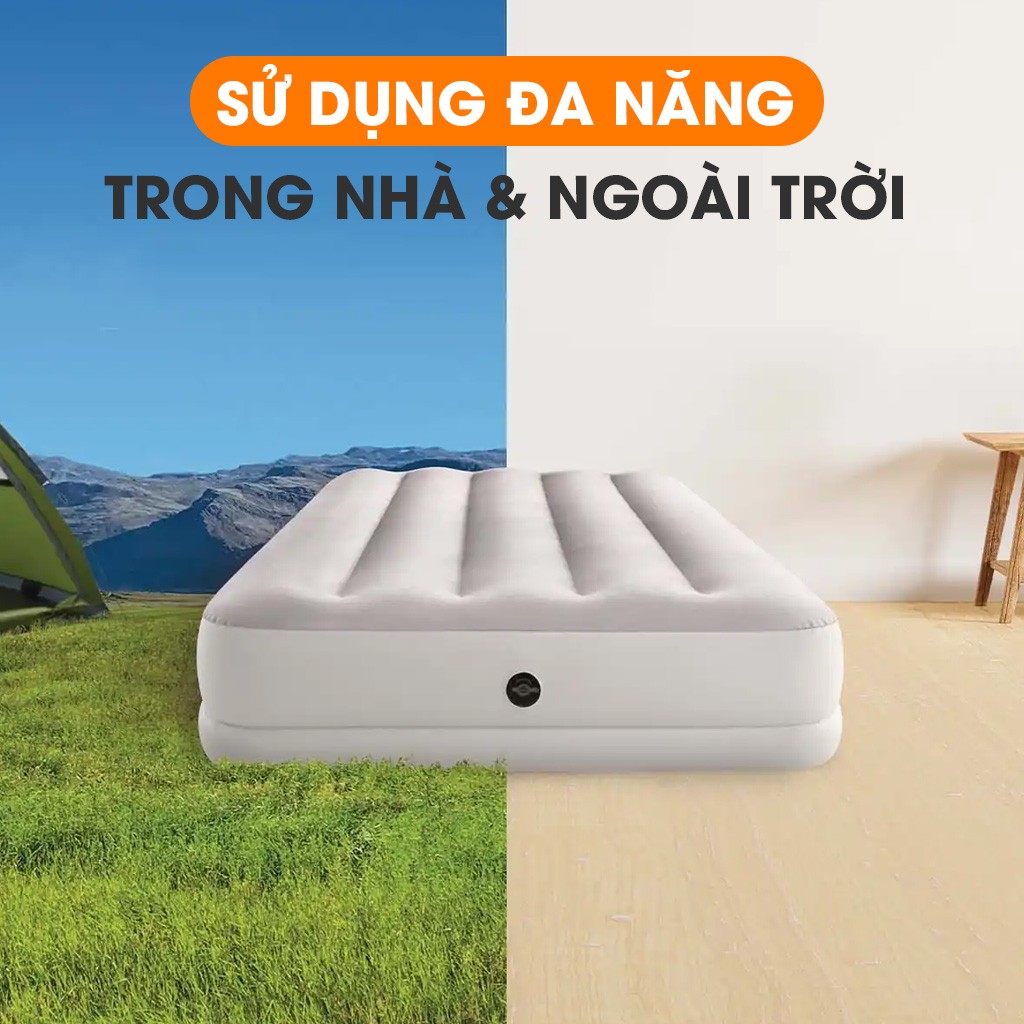 Giường hơi đơn công nghệ mới 99cm INTEX 64177 kèm bơm điện cổng USB