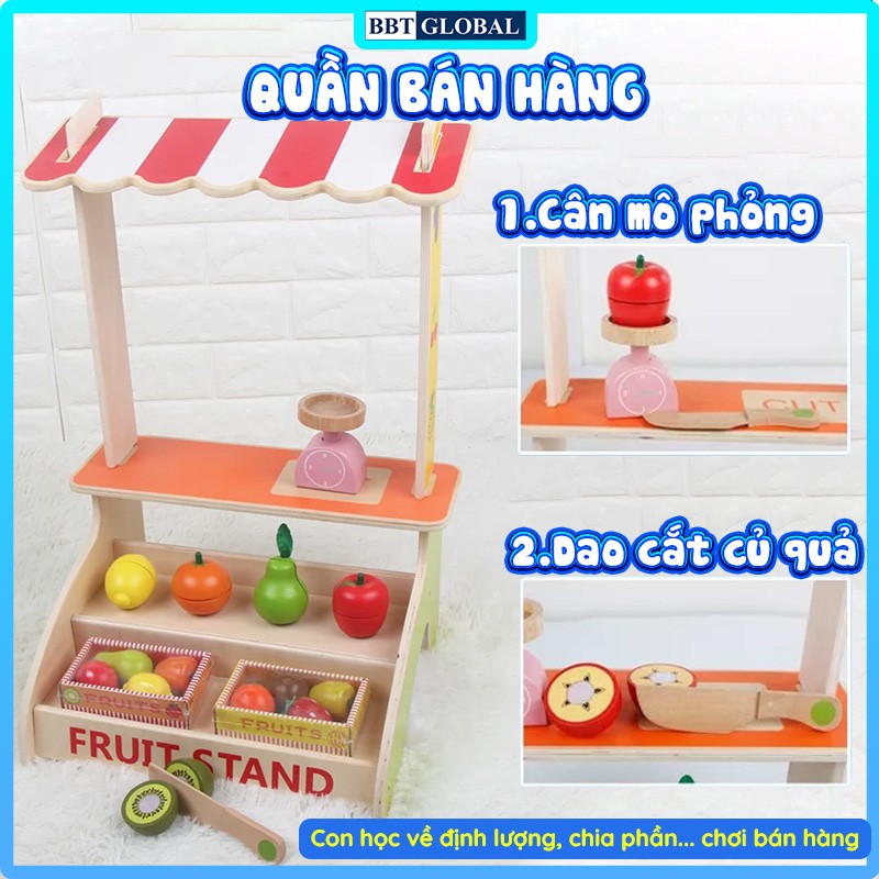 Đồ chơi quầy bán trái cây bằng gỗ MSN15023
