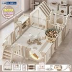 Bộ combo quây cũi nhà nhựa cầu trượt xích đu BBT Global YK05