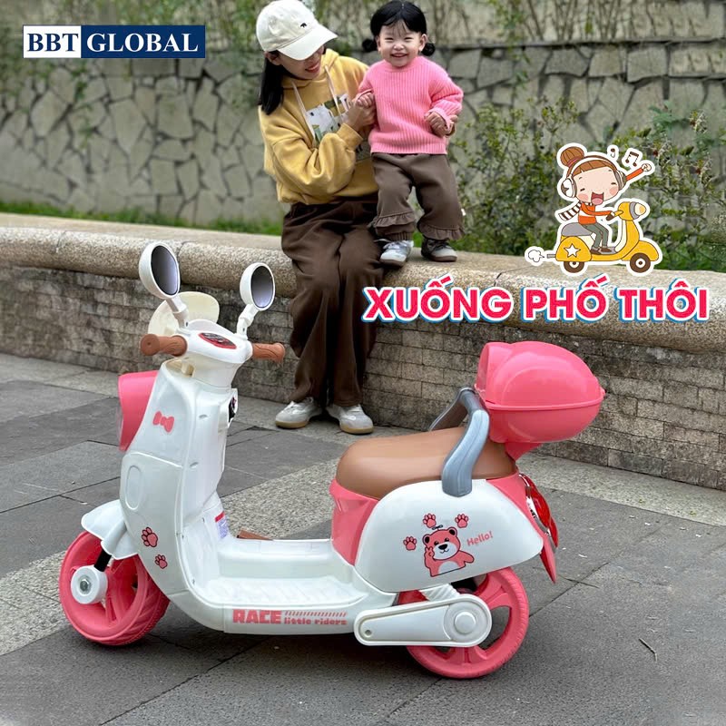 Xe máy điện trẻ em Vespa gấu BBT-8188