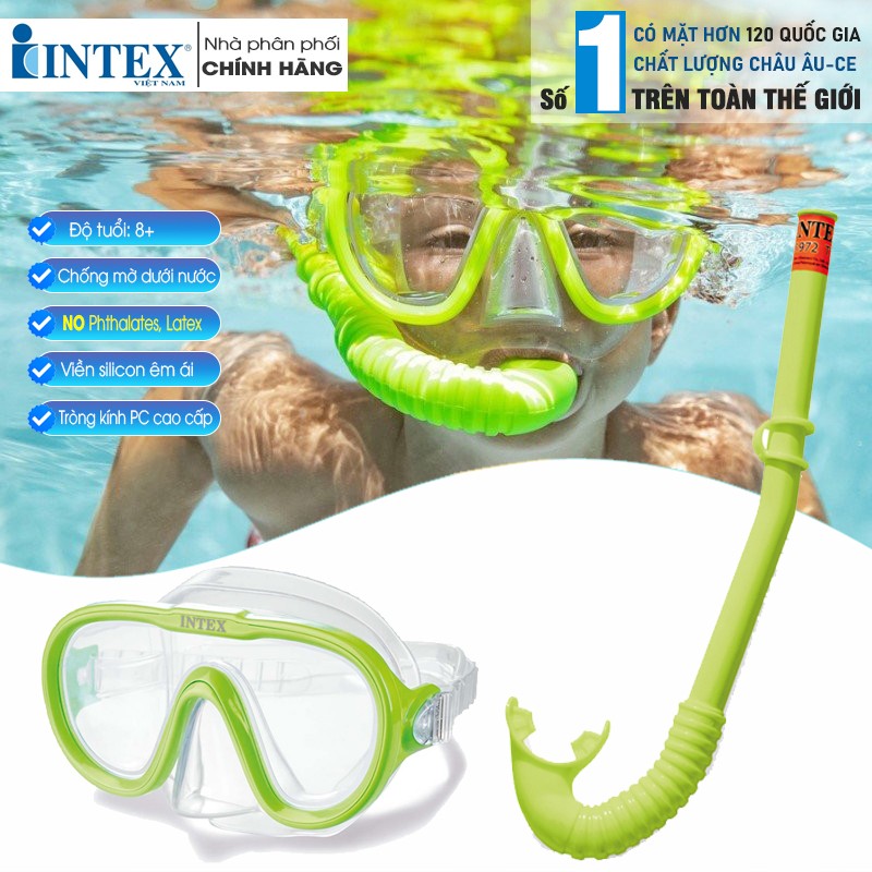 Kính bơi ống thở trẻ em từ 8 tuổi INTEX 55642