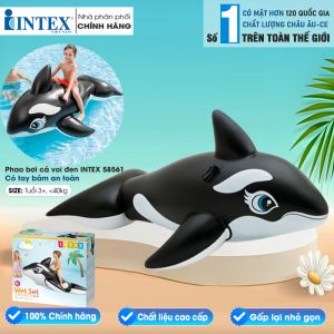 Phao bơi cá voi đen intex 58561