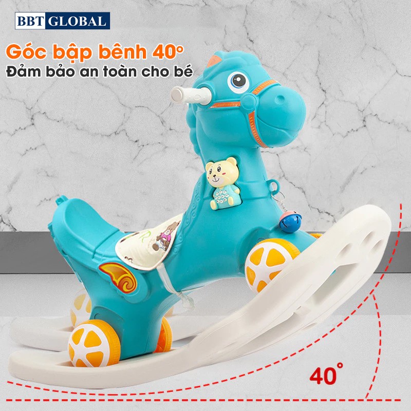 Ngựa bập bênh kết hợp chòi chân có nhạc RK-526