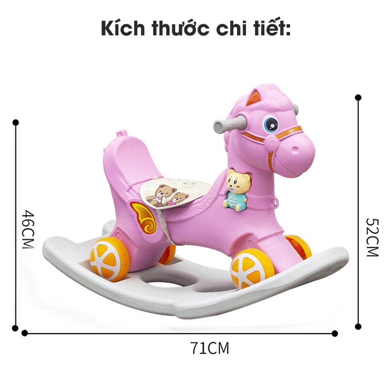 Ngựa bập bênh kết hợp chòi chân có nhạc RK-526