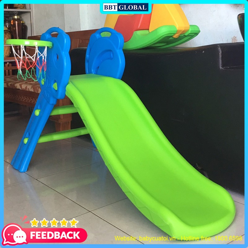 Cầu trượt cho bé có ném bóng rổ 130cm ZK035-2
