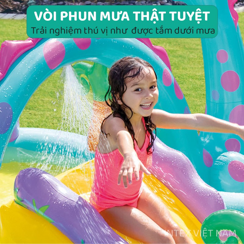 Bể bơi cầu trượt vườn khủng long INTEX 57135