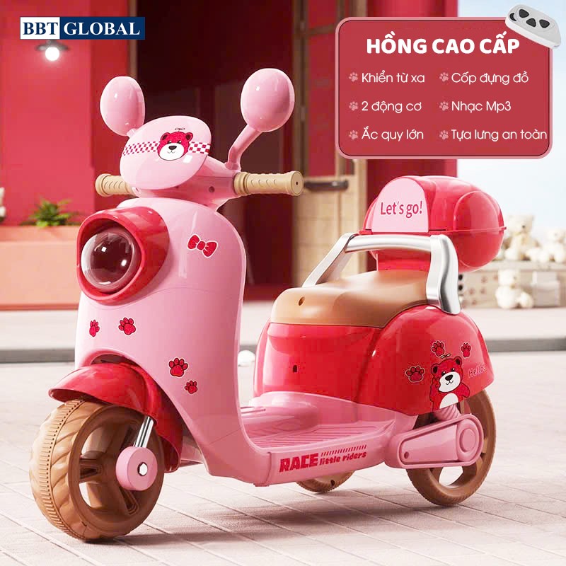 Xe máy điện trẻ em Vespa gấu BBT-8188