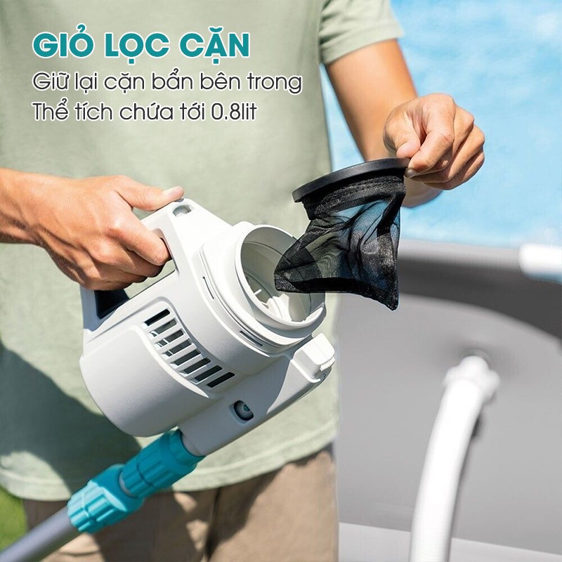 Máy hút cặn, vệ sinh bể bơi đa năng sạc điện cỡ lớn ZR200 INTEX 28628