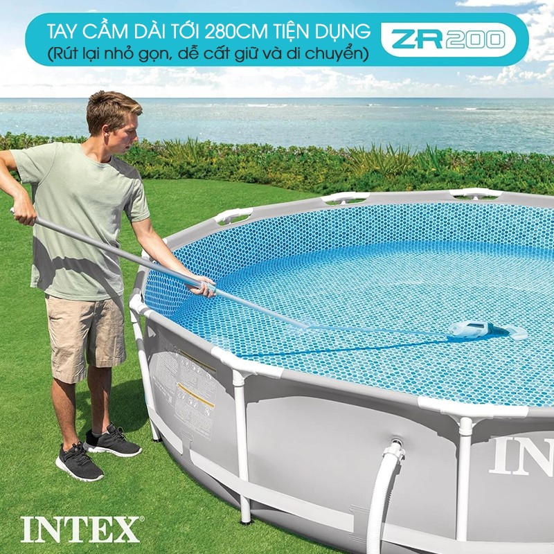Máy hút cặn, vệ sinh bể bơi đa năng sạc điện cỡ lớn ZR200 INTEX 28628