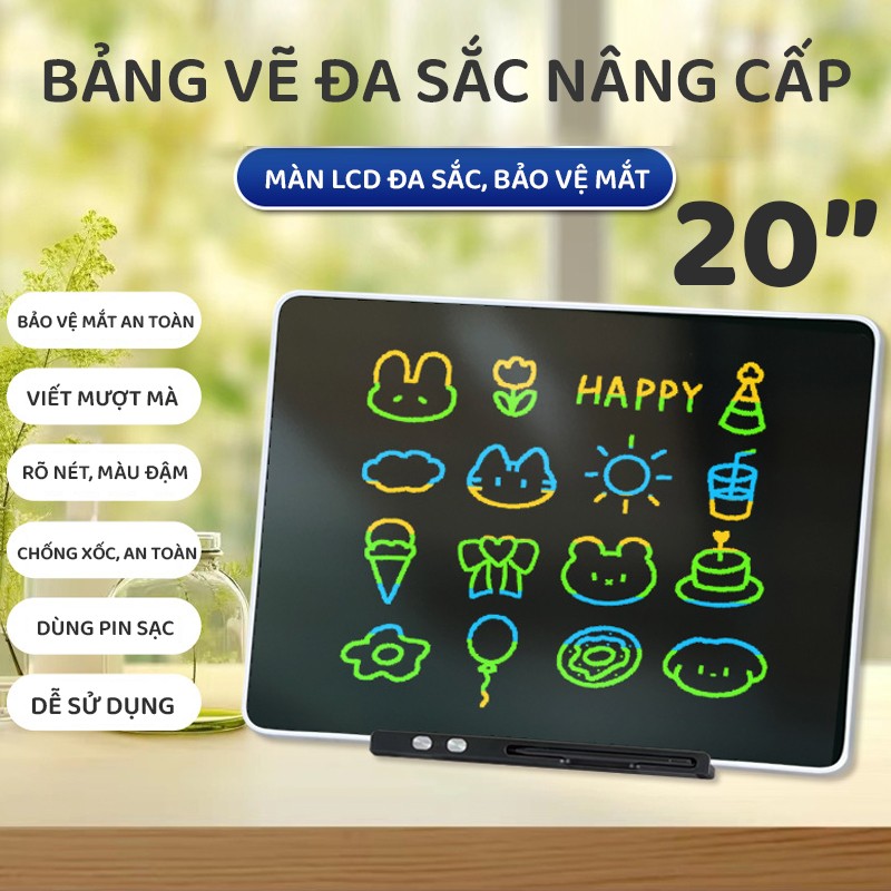 Bảng vẽ tự xóa điện tử đa sắc màu cỡ đại 20 inch C20