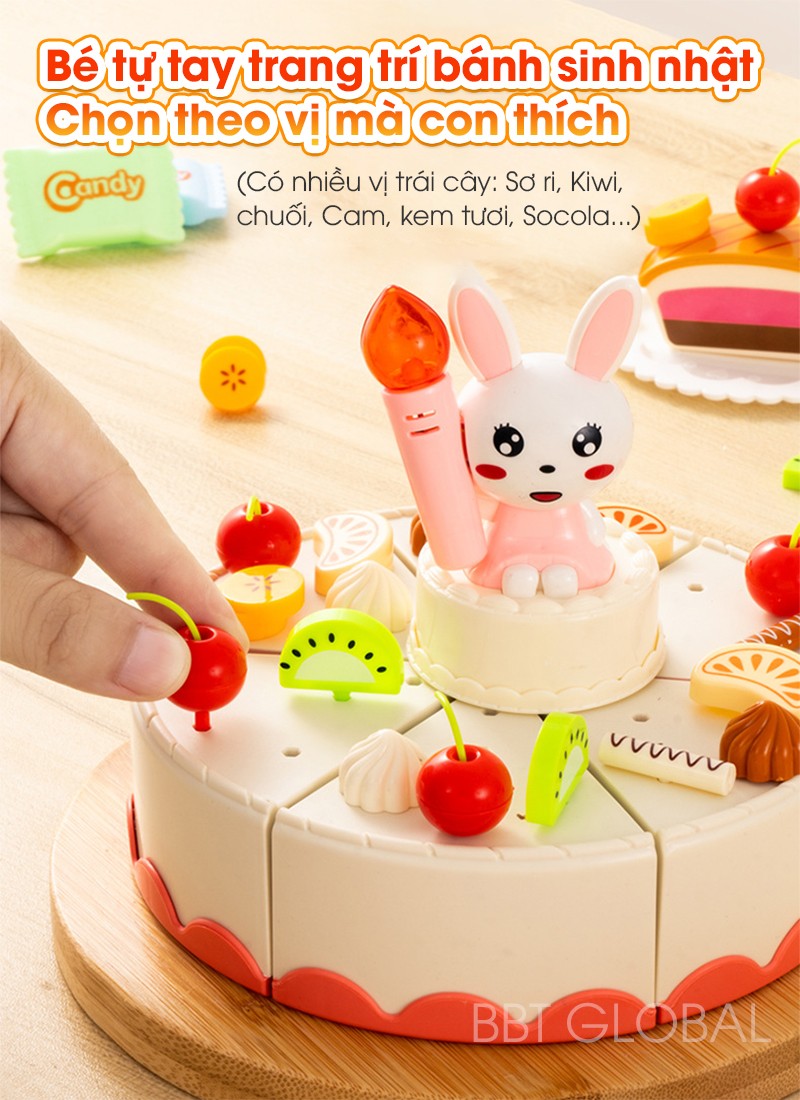 Đồ chơi cắt bánh kem sinh nhật kèm 85 chi tiết G675A