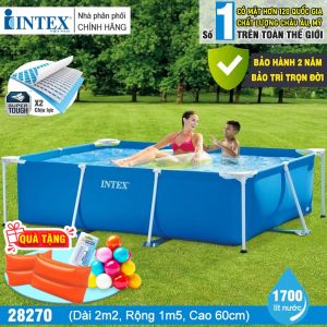 Bể bơi khung kim loại chữ nhật 2m2 cho bé INTEX 28270
