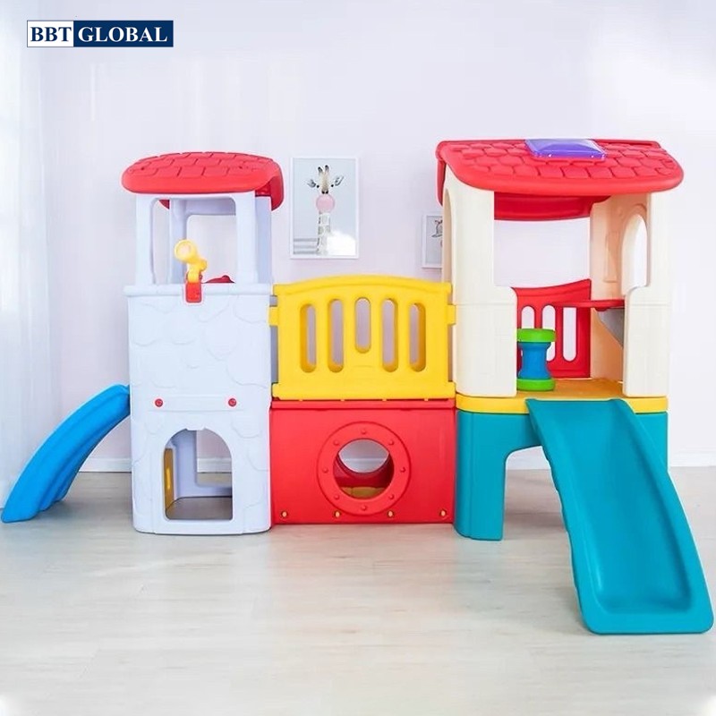 Nhà chơi cầu trượt 2 khoang cho bé ZK1056