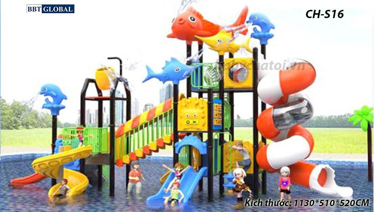 Cầu trượt liên hoàn công viên nước SH-S16