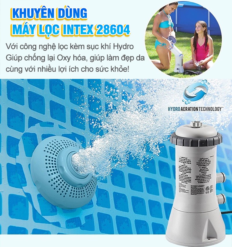 Bể bơi gia đình tròn cổ bơm hơi đường kính 3m96 INTEX 28143