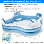 Bể bơi phao Salon 2m29 hình vuông INTEX 56475
