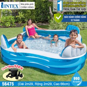 Bể bơi phao Salon hình vuông 2m29 INTEX 56475