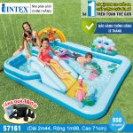 Bể bơi phao cầu trượt có vòi phun mưa INTEX 57161