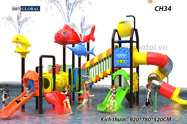 Cầu trượt liên hoàn công viên nước CH34