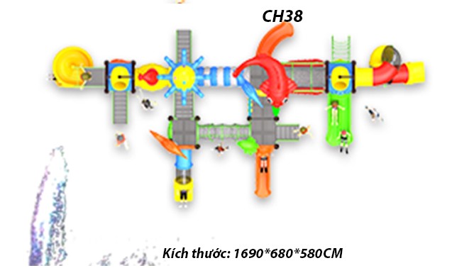 Cầu trượt liên hoàn công viên nước CH38