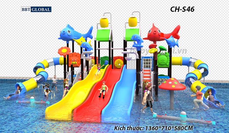 Cầu trượt liên hoàn công viên nước CH-S46