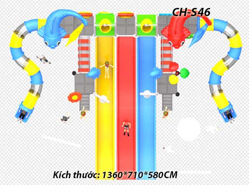 Cầu trượt liên hoàn công viên nước CH-S46