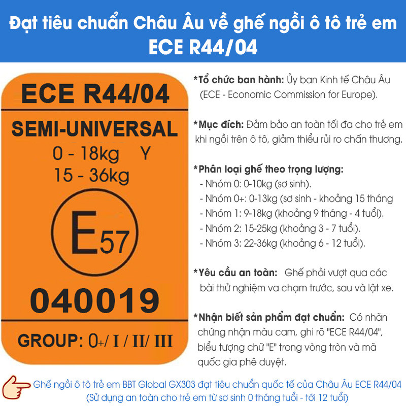 Ghế ngồi ô tô cho bé xoay 360 độ, an toàn cho trẻ sơ sinh GX303 Be