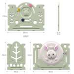 Bộ combo quây cũi cầu trượt xích đu BBT Global YK07 - Xanh