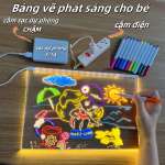 Bảng viết vẽ acrylic 2 mặt trong suốt xóa được có đèn LED thỏ hồng D6602