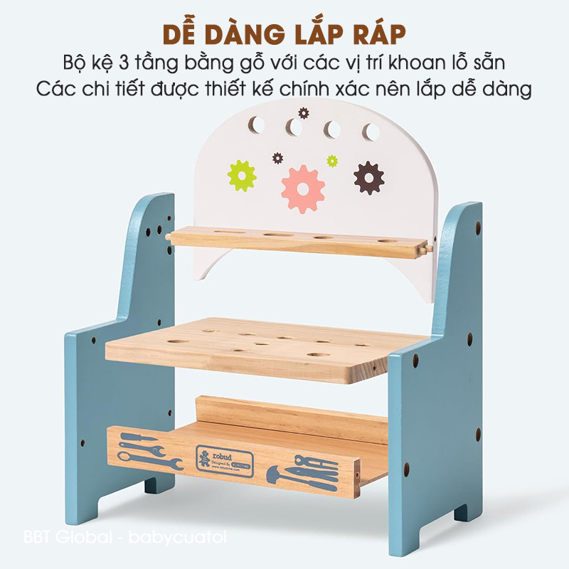 Bộ đồ chơi sửa chữa bằng gỗ cao cấp MSN20015