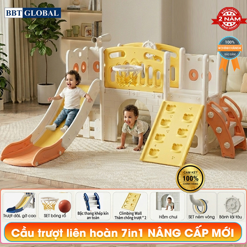 Cầu trượt liên hoàn kết hợp leo núi và hầm chui BBT Global BSL413