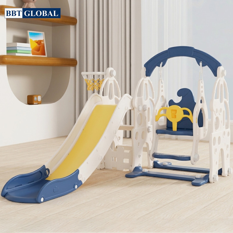 Cầu trượt xích đu máng dài cho bé BBT Global BSL424