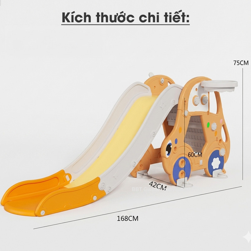 Cầu trượt cho bé BBT Global ô tô máng dài BSL422