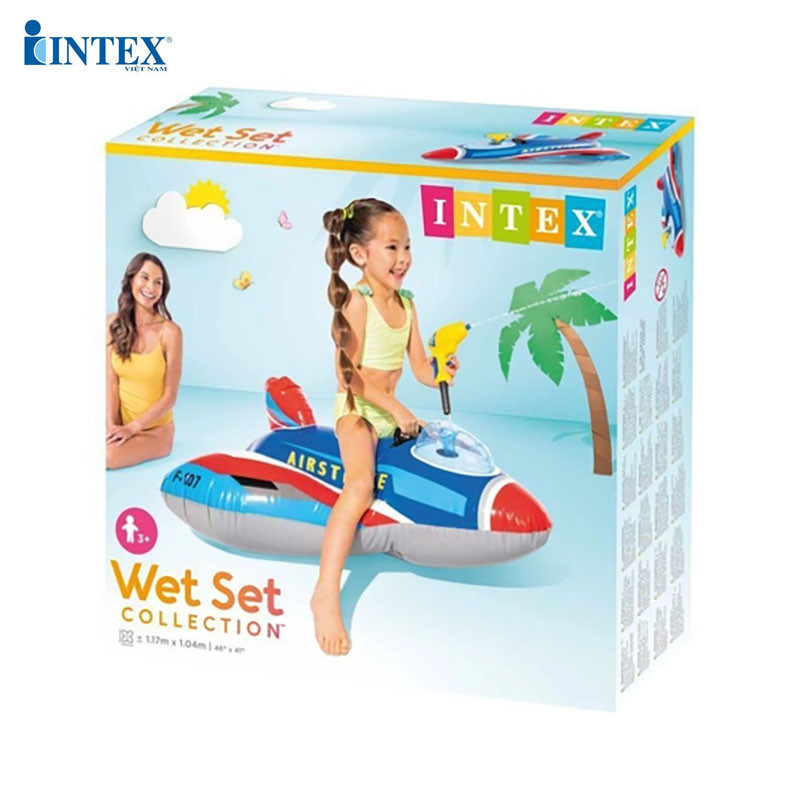 Phao bơi máy bay có súng phun nước INTEX 57531