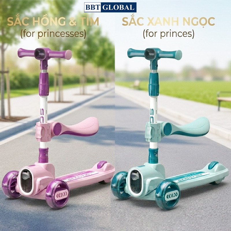 Xe trượt scooter cho bé BBT Global KM987M có ghế ngồi