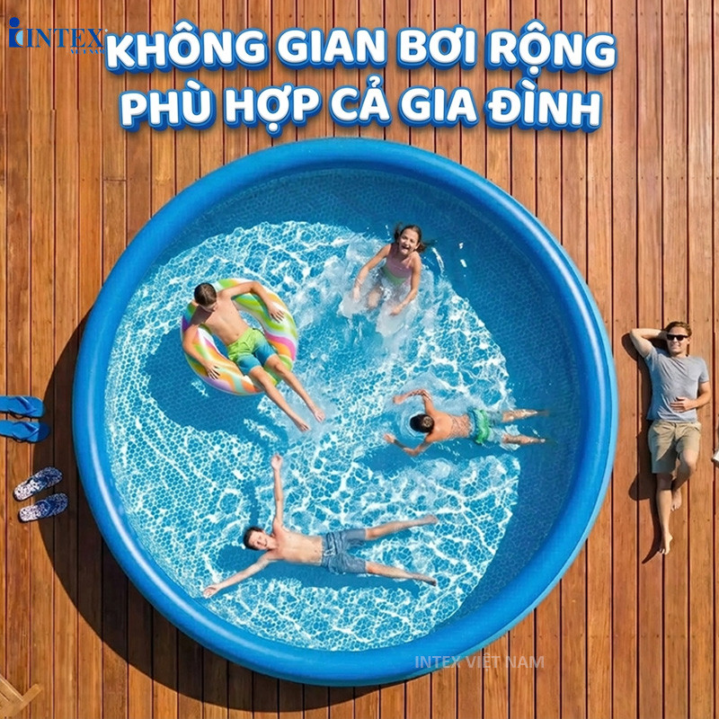 Bể bơi gia đình tròn cổ bơm hơi đường kính 3m96 INTEX 28143