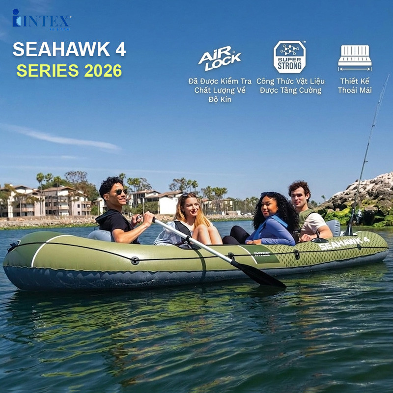 Thuyền hơi SEAHAWK 4 mẫu mới INTEX 66334
