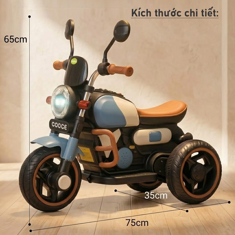 Xe máy điện trẻ em dáng Moto Cruiser BBT-9119B