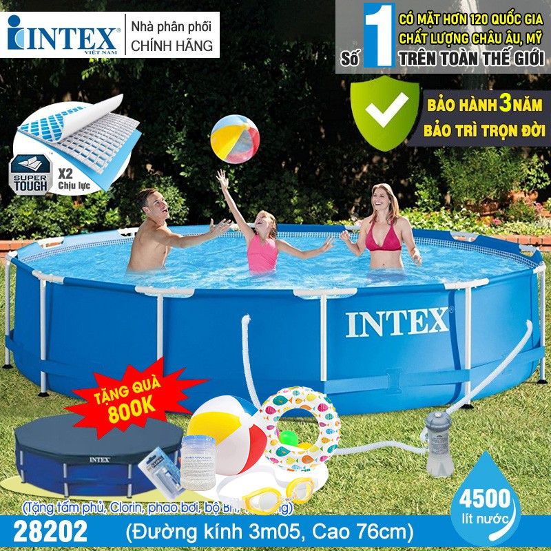 Hồ bơi di động tròn có máy lọc nước 3m05 INTEX 28202