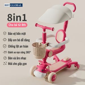 Xe đẩy kết hợp scooter 8in1 đa năng cho bé KM910
