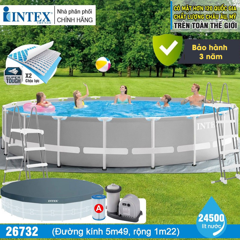 Bể bơi khung kim loại tròn 5m49 cao 1m22 INTEX 26732