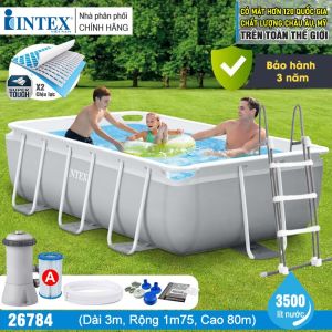 Bể bơi khung kim loại chịu lực cao cấp PREMIUM dài 3m INTEX 26784