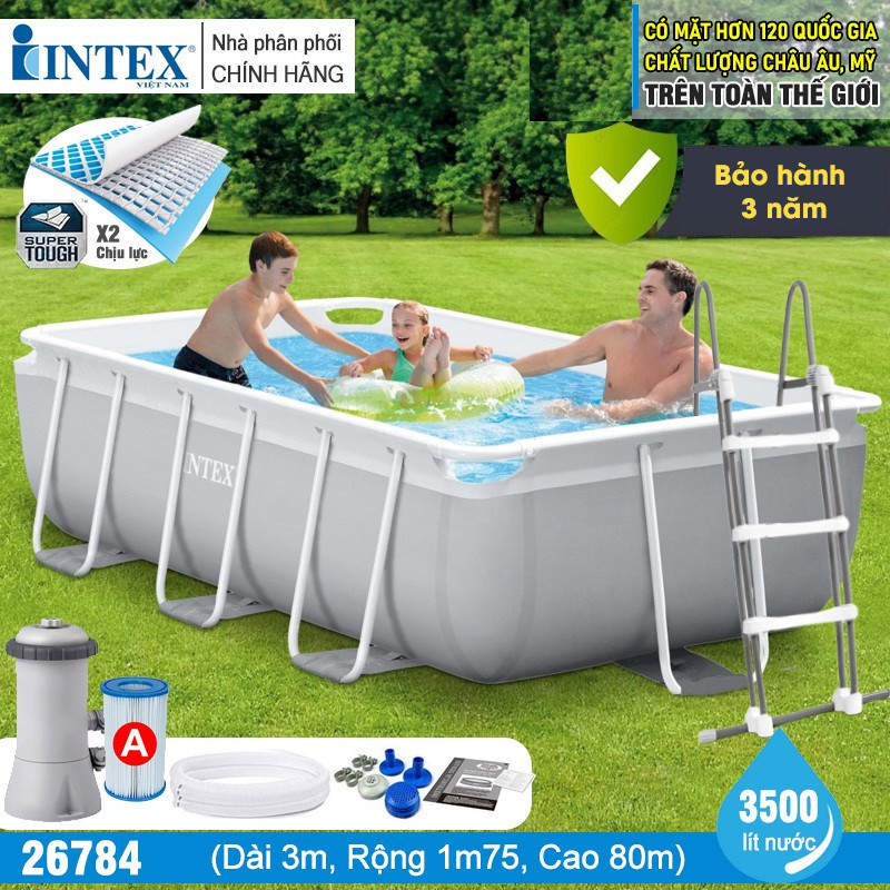 Bể bơi khung kim loại chịu lực cao cấp PREMIUM dài 3m INTEX 26784